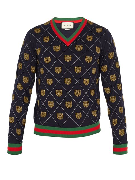 gucci 100 wool sweater|Gucci sweater for men.